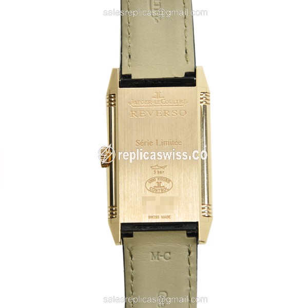 Jaeger-Lecoultre Q2782521 REVERSO - Manual - 18kt Rose Gold - White Dial - Buckle Clasp - Black Alligator Strap - View 3