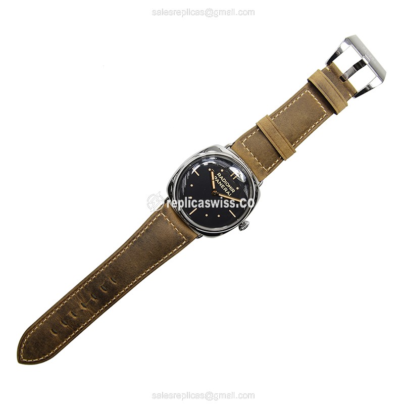 Panerai PAM00425 RADIOMIR - Manual Wind - Steel Case - Black Dial - Brown Cowhide Strap - Buckle Clasp - View 2