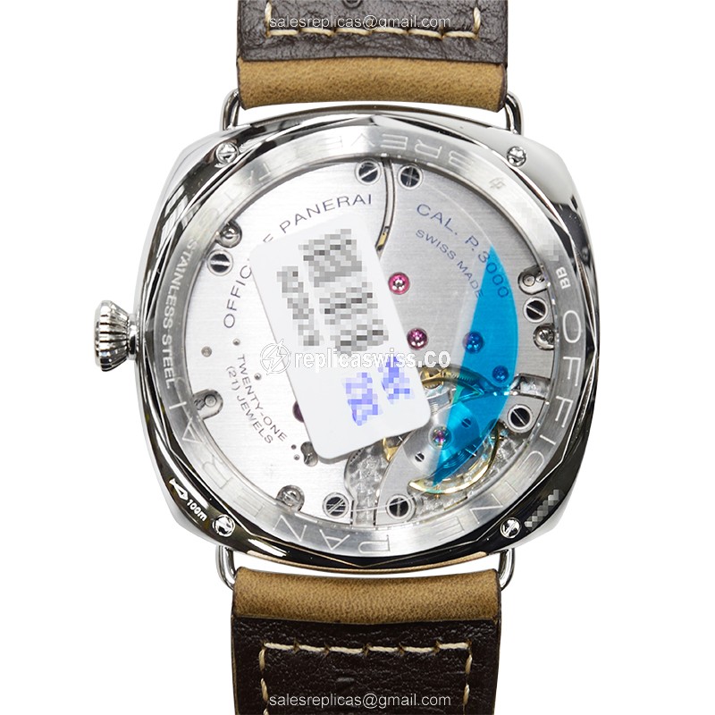 Panerai PAM00425 RADIOMIR - Manual Wind - Steel Case - Black Dial - Brown Cowhide Strap - Buckle Clasp - View 3