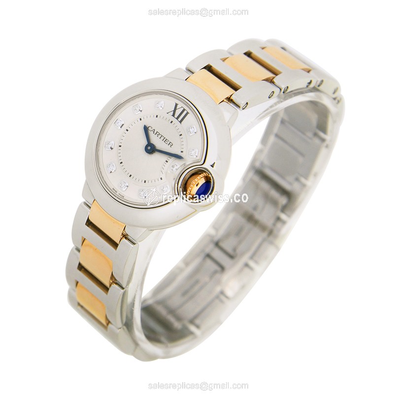 Cartier Ballon Bleu Quartz - Silver Dial - Steel Case - Silver Strap - View 3