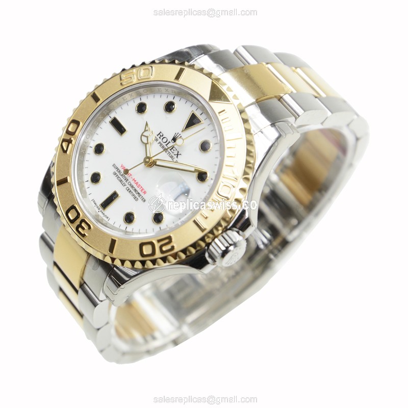 Rolex Yacht Master Replica - Automatic - 18kt Gold & Steel Case - White Dial - View 3