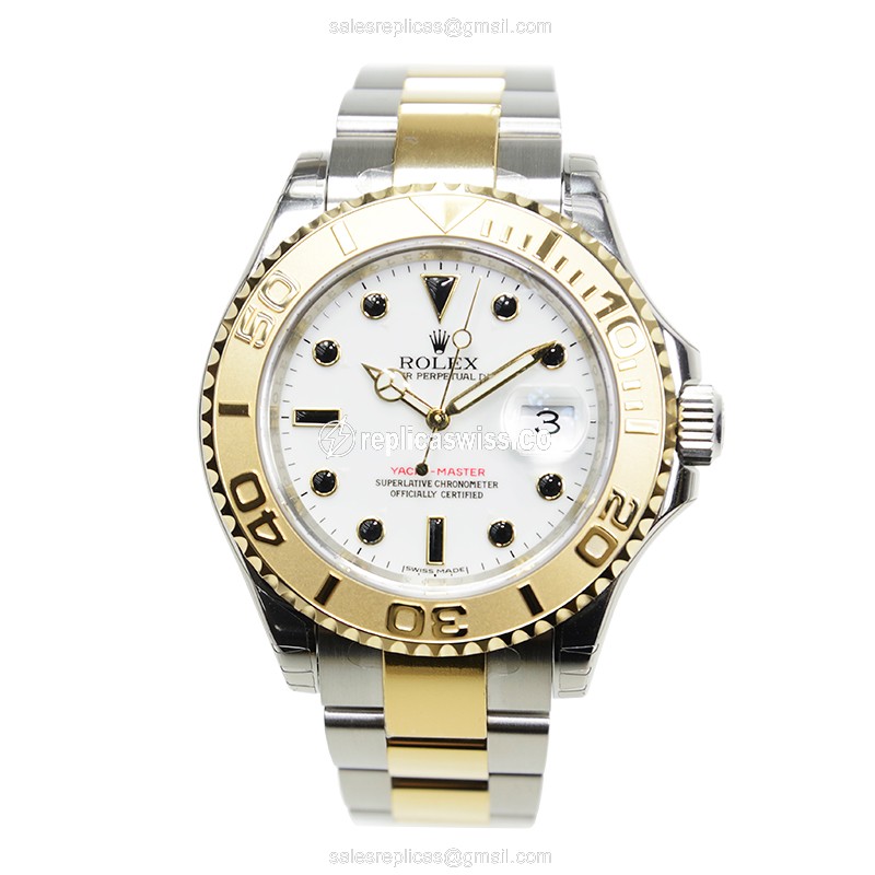 Rolex Yacht Master Replica - Automatic - 18kt Gold & Steel Case - White Dial - View 2