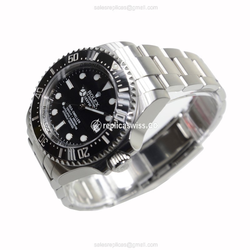 Rolex 116660 SEA-DWELLER Replica - Automatic - Steel - Black - Silver Clasp - View 3