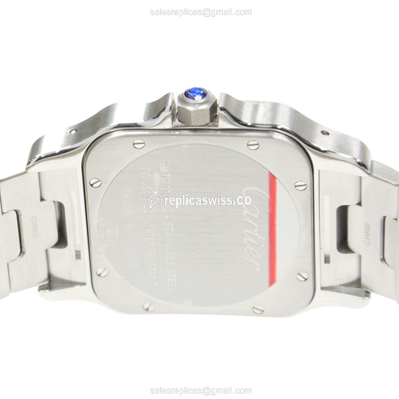 Cartier Santos Replica - Automatic - Stainless Steel - White Dial - Silver Clasp - View 4
