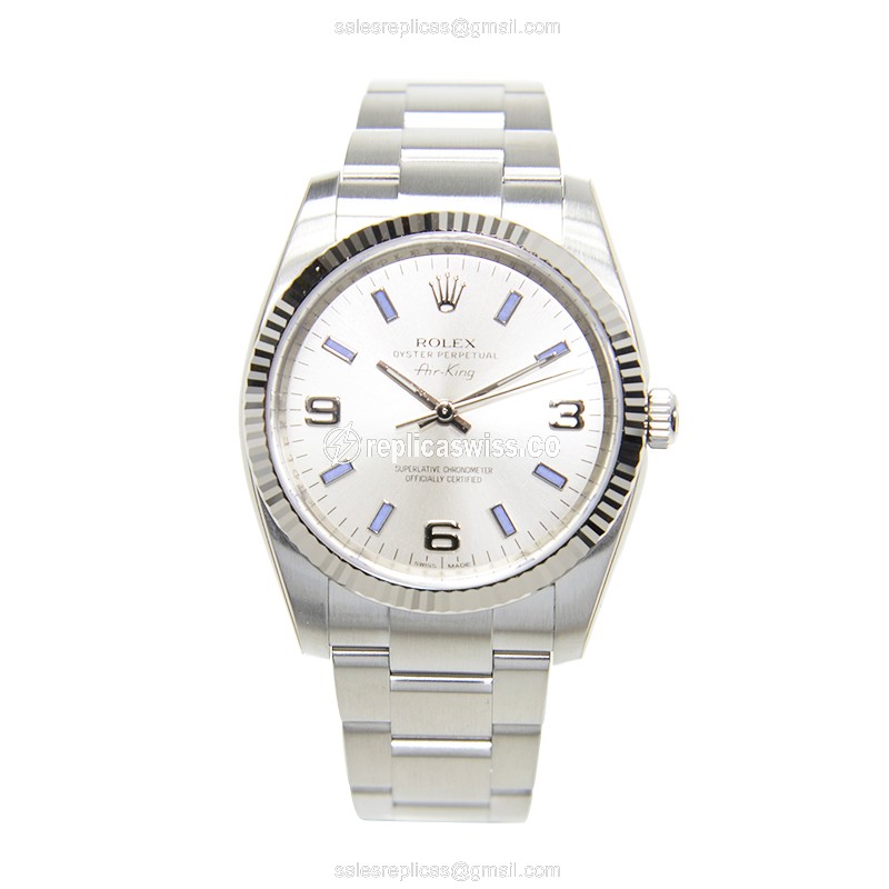 Rolex OYSTER PERPETUAL Automatic - White Dial on Silver Steel Strap - View 2