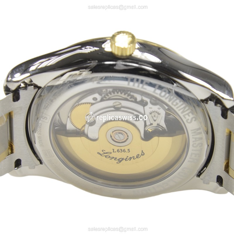 Longines L2.755.5.78.7 Replica - Automatic - 18kt Gold & Steel - White Dial, Silver Clasp - View 4