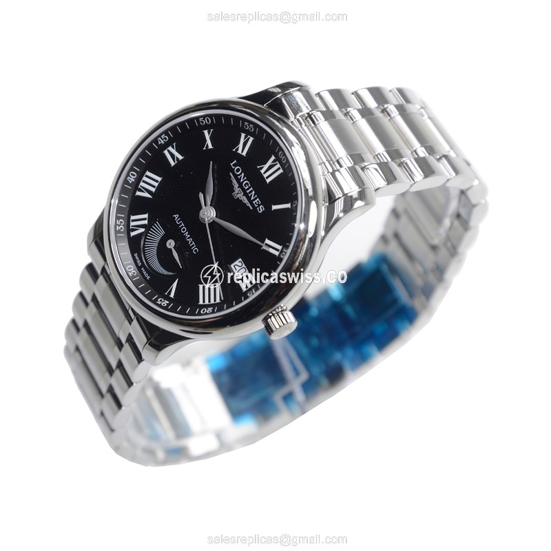 Longines L2.708.4.51.6 Replica - Automatic - Steel Case - Black Dial, Silver Clasp - View 3