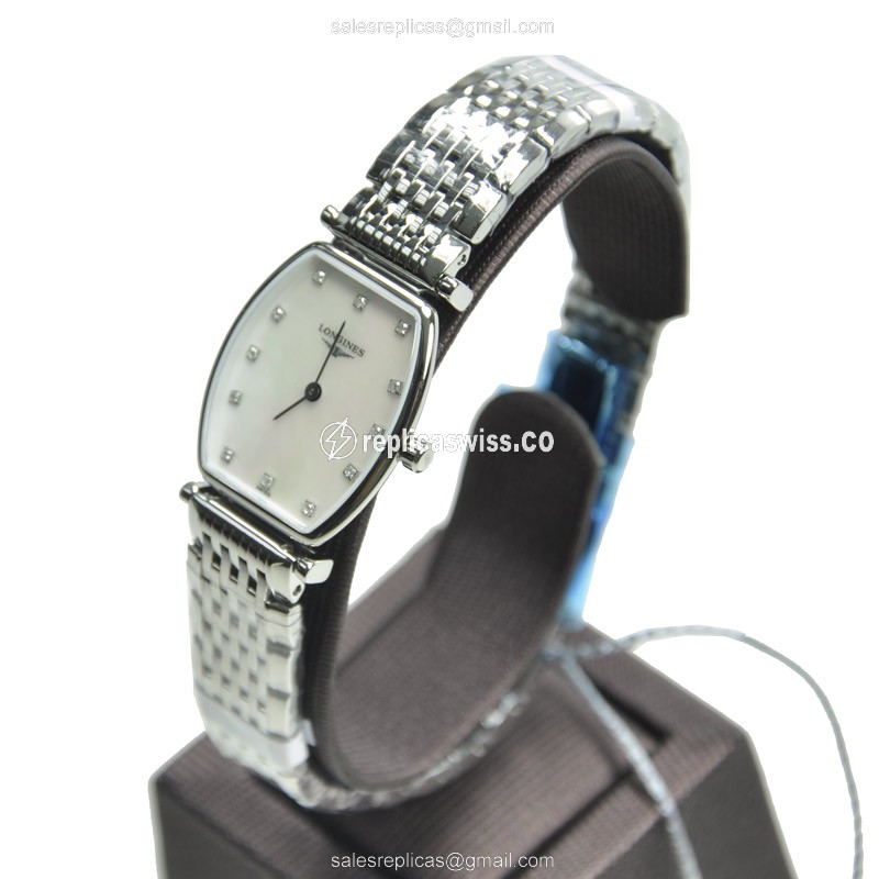 Longines LA GRANDE Quartz - Stainless Steel Case, White Dial, Silver Clasp & Strap - View 3
