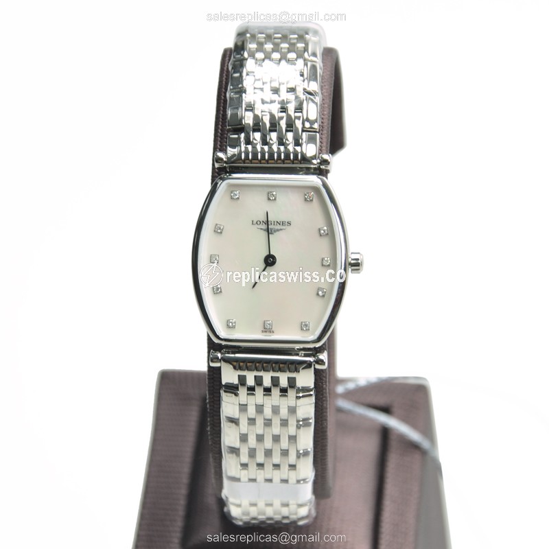 Longines LA GRANDE Quartz - Stainless Steel Case, White Dial, Silver Clasp & Strap - View 2
