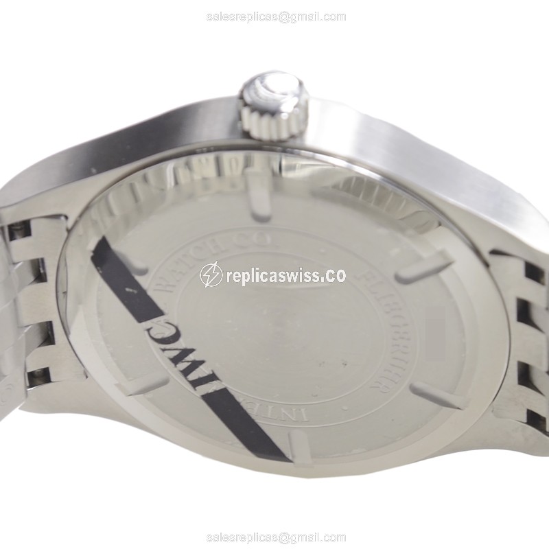 IWC PILOTS Replica - Automatic - Black Dial - Steel Case - Silver Band - View 4