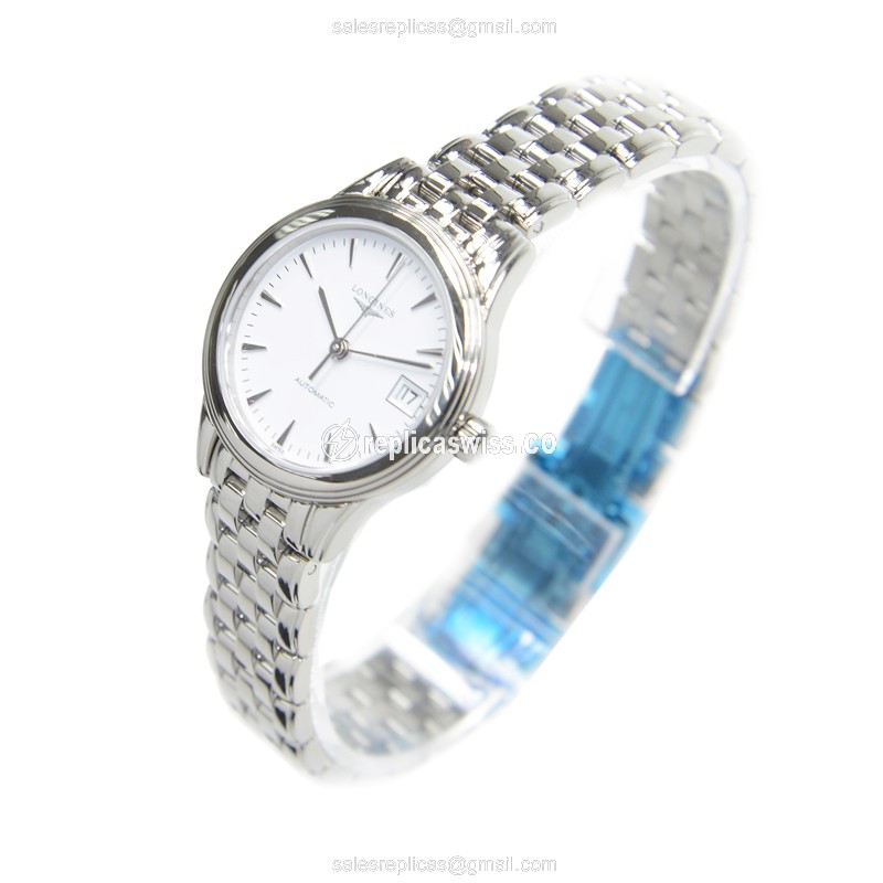 Longines L4.274.4.12.6 Flagship - Auto - Stainless Steel Case - White Dial - Silver Clasp & Band - View 3