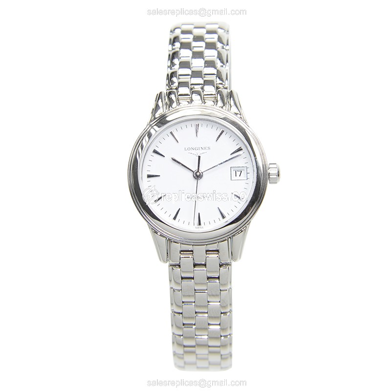 Longines L4.274.4.12.6 Flagship - Auto - Stainless Steel Case - White Dial - Silver Clasp & Band - View 2