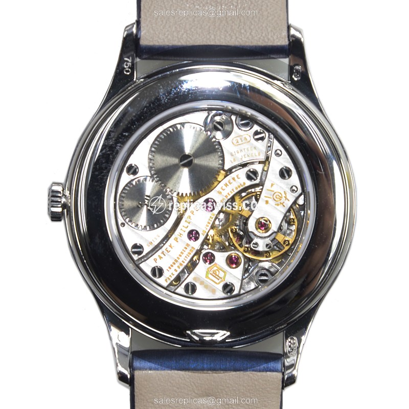 Patek Philippe 4897G-001 Replica - Manual Wind - 18kt White Gold - Blue Dial - Diamond - Buckle Clasp - View 3