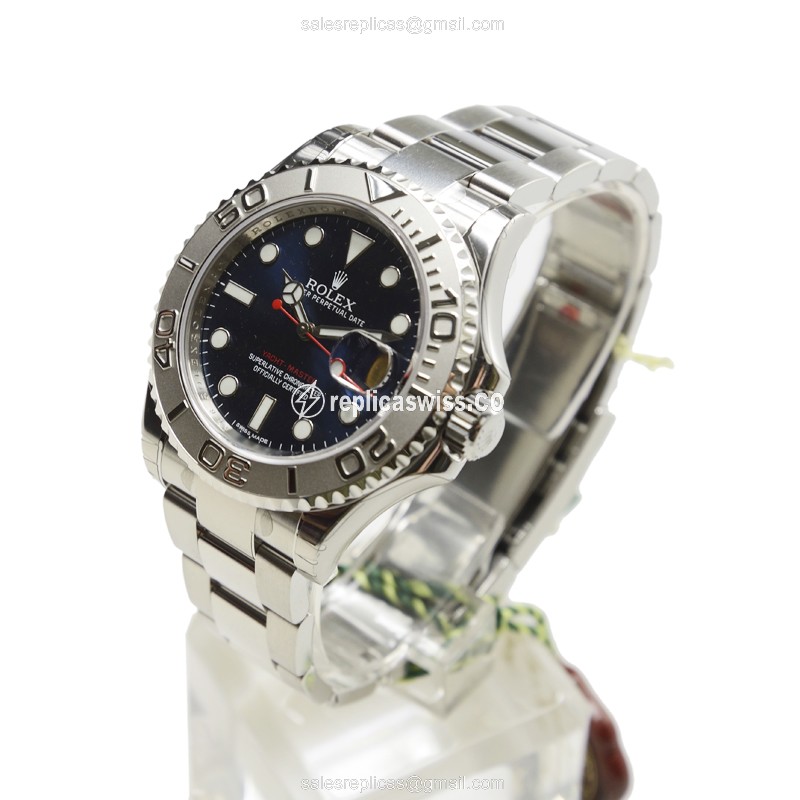 Rolex Yacht Master Replica - Automatic - White Gold & Steel Case - Blue Dial - View 3