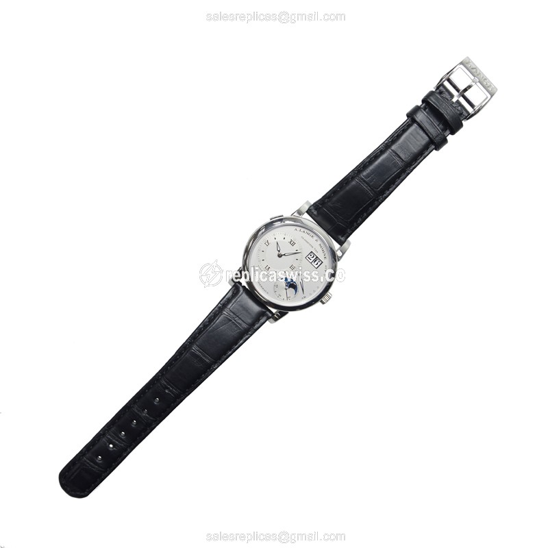 A. Lange & Sohne Replica - Grand Lange 109.025 - Manual Wind - 950 Platinum Case - Silver Dial - Black Alligator Strap - View 2