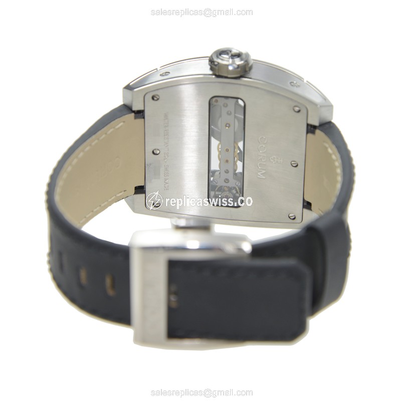 Corum Bridge Manual Wind - Gray Dial - Leather Strap - Black Clasp - View 4