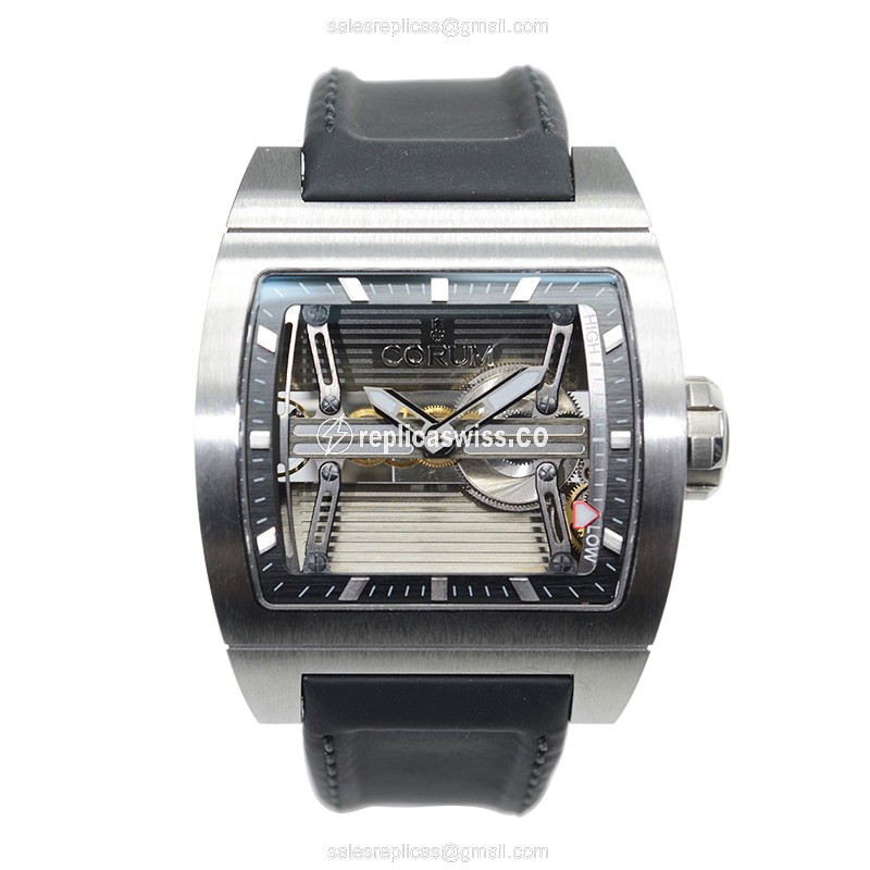 Corum Bridge Manual Wind - Gray Dial - Leather Strap - Black Clasp - View 2