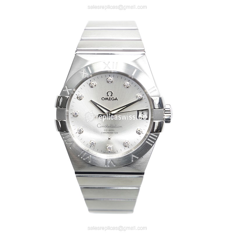 Omega Constellation Replica - Automatic - Stainless Steel - Silver Dial - Silver Clasp - View 2
