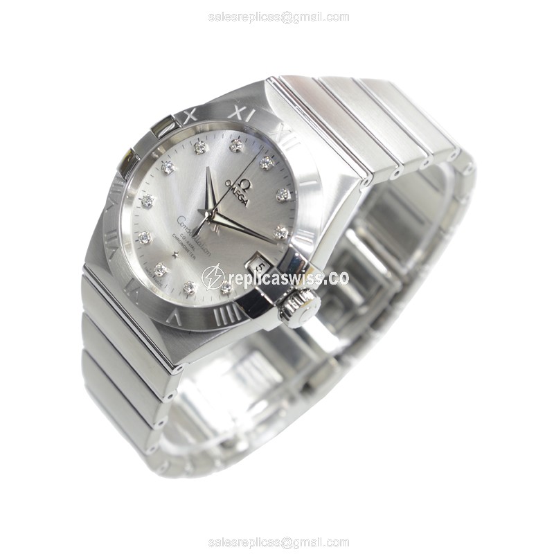 Omega Constellation Replica - Automatic - Stainless Steel - Silver Dial - Silver Clasp - View 3