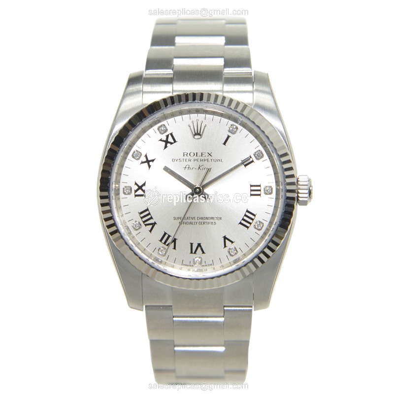 Rolex Datejust Replica - Automatic - White Gold & Steel - Silver Dial - View 2