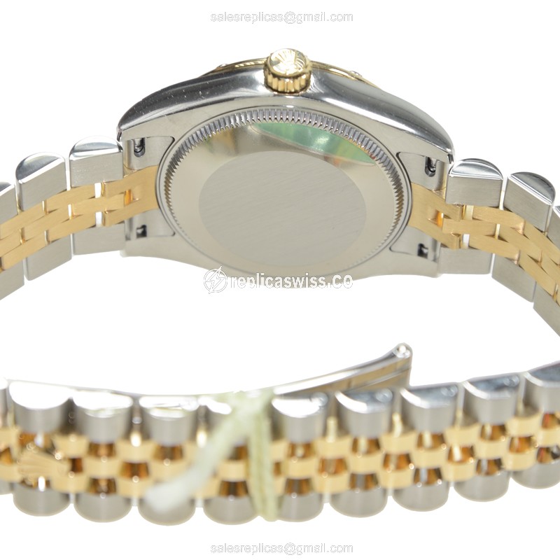 Rolex Lady Datejust Replica - Automatic - Gold Dial - Silver Clasp - Silver Strap - View 4