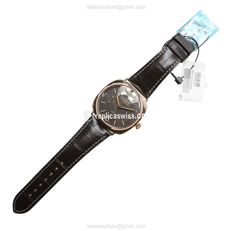 Panerai PAM00421 RADIOMIR - Manual Wind - 18kt Gold - Black Dial - Brown Alligator Buckle - View 2