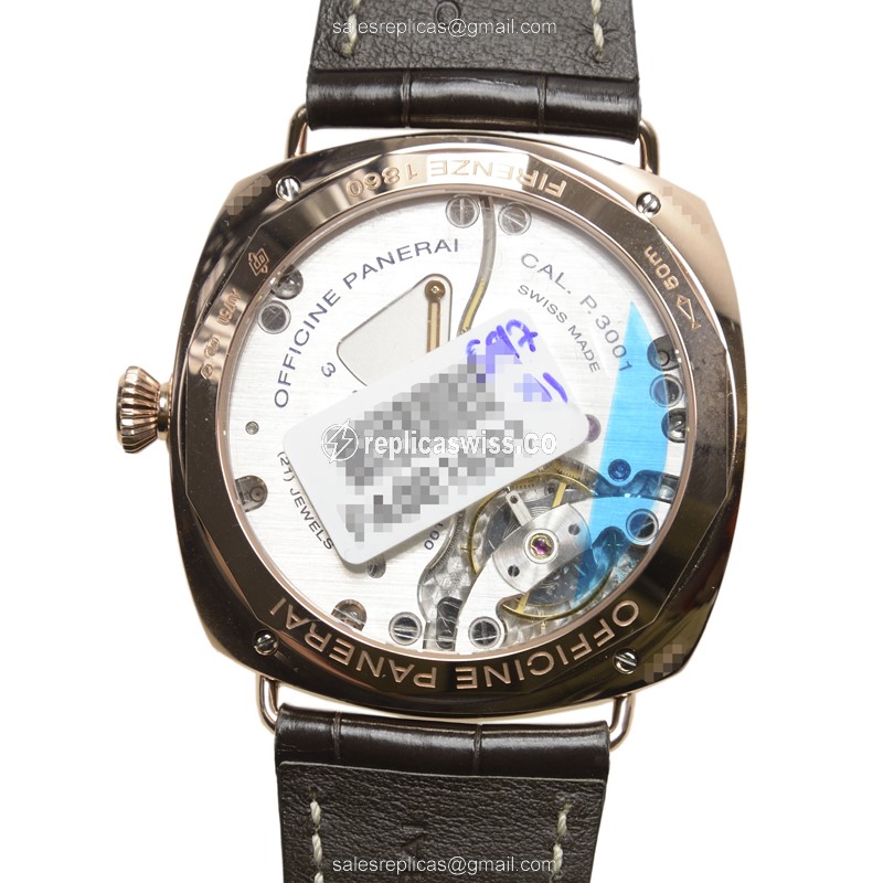 Panerai PAM00421 RADIOMIR - Manual Wind - 18kt Gold - Black Dial - Brown Alligator Buckle - View 3
