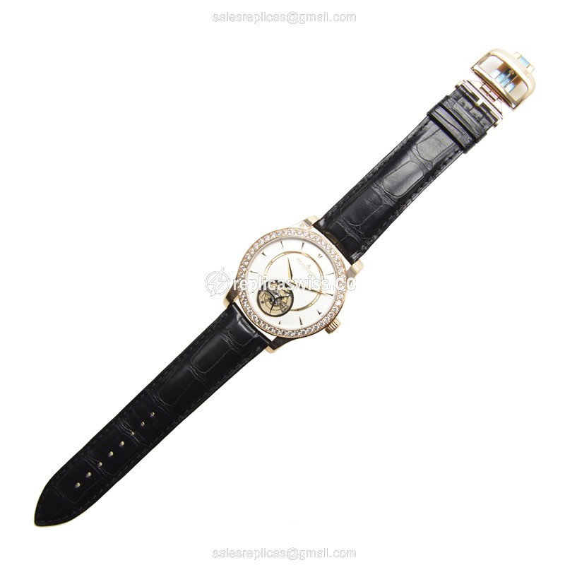 Jaeger-Lecoultre Q1662405 Replica - Automatic - 18kt Rose Gold - Diamonds - Silver Dial - View 2
