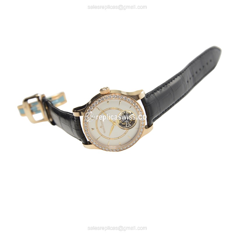 Jaeger-Lecoultre Q1662405 Replica - Automatic - 18kt Rose Gold - Diamonds - Silver Dial - View 4