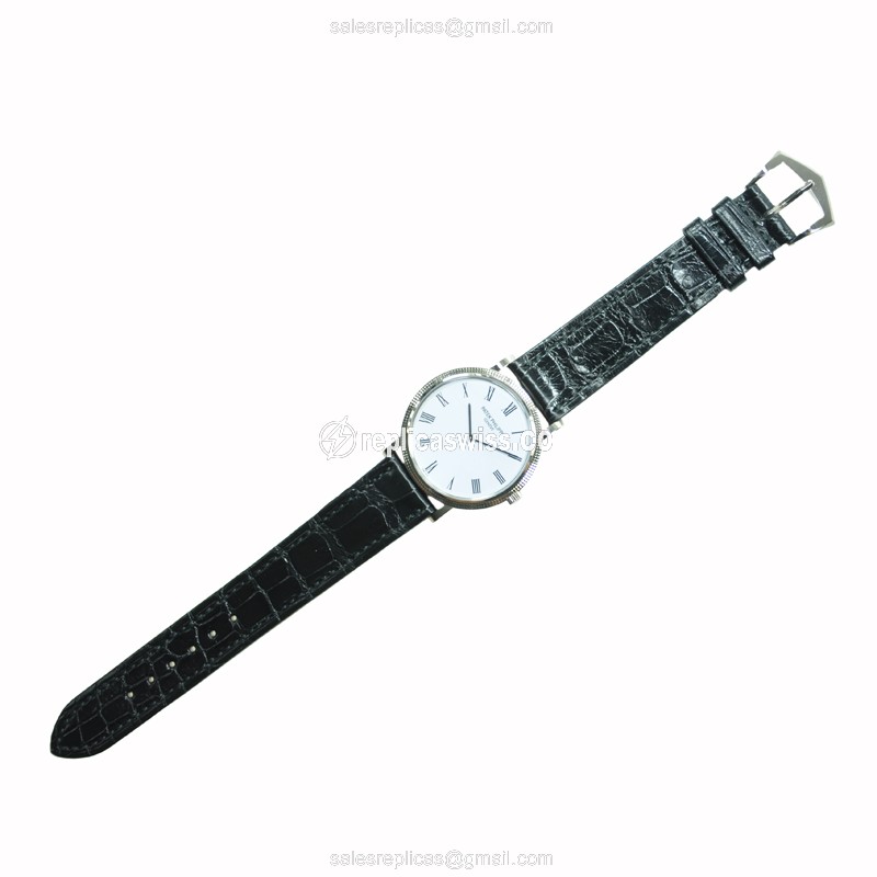 Patek Philippe 5120G-001 Replica - Automatic 18kt Gold - White Dial - Black Alligator Strap - View 2