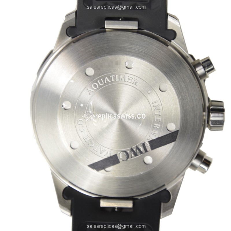 IWC AQUATIMER Replica - Automatic - Stainless Steel - Black Dial - Rubber Strap - Buckle Clasp - View 3