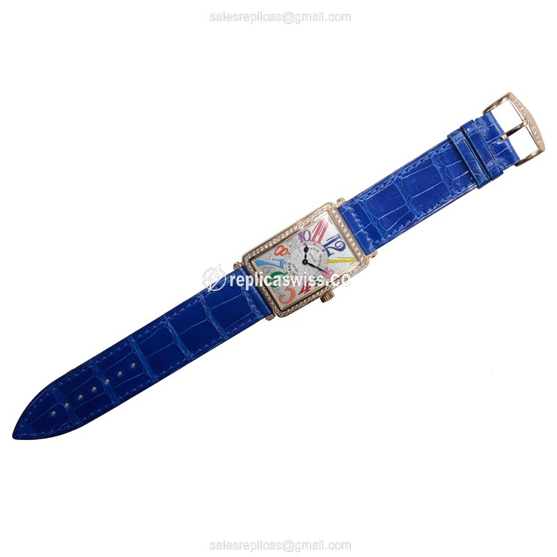 Franck Muller 1002 QZ COL DRM D 1R (5N) LONG ISLAND Quartz 18kt Rose Gold & Diamonds - View 2
