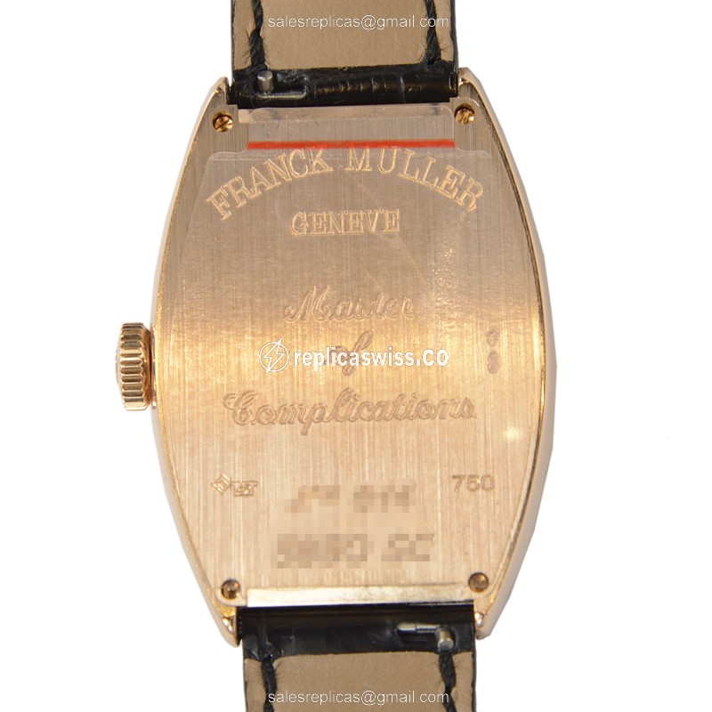 Franck Muller 5850 SC Replica - Automatic - 18kt Rose Gold - Silver Dial, Leather Strap - View 3