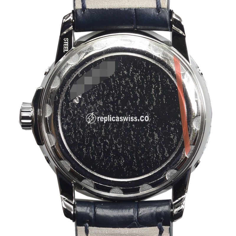 Blancpain 2360-1191A-55B Replica - Automatic - Steel Case - White Dial - Blue Alligator Strap - View 3