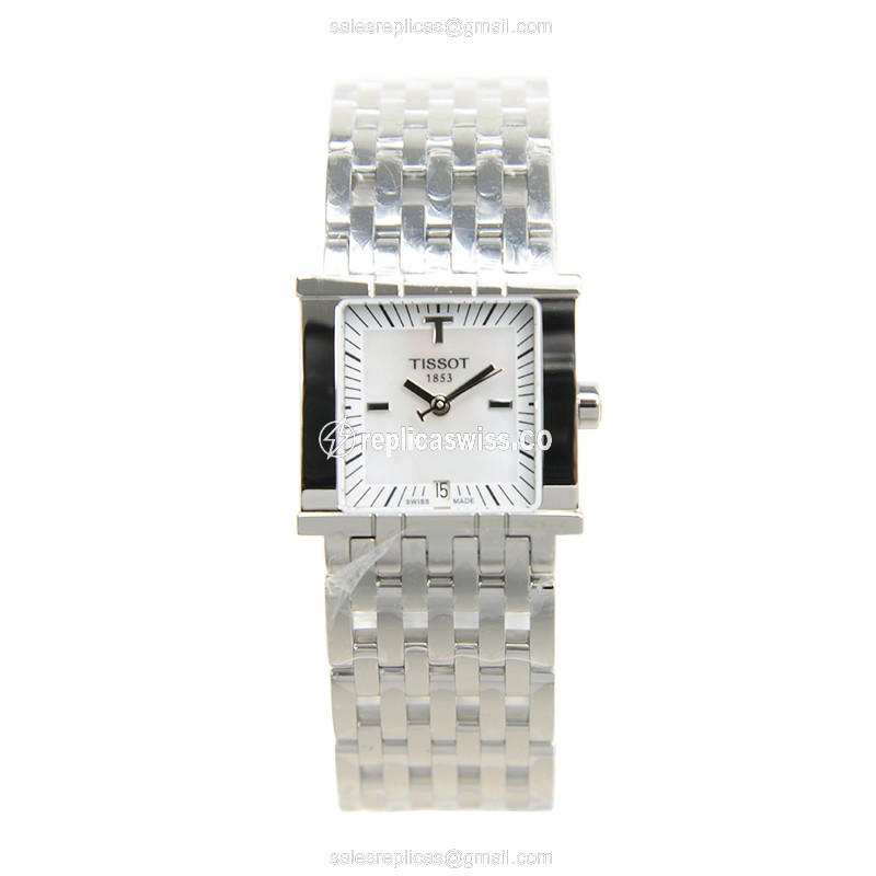 Rolex T-TREND Quartz Replica - Steel Case - White Dial - Silver Steel Strap - View 2