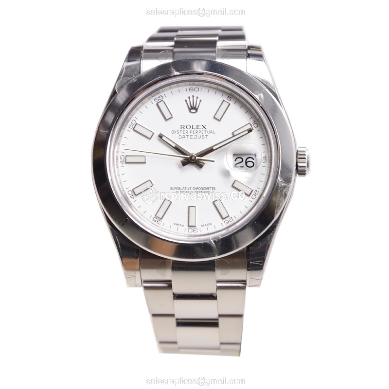 Rolex Datejust Replica - Automatic - Stainless Steel - White Dial - Silver Strap - View 2