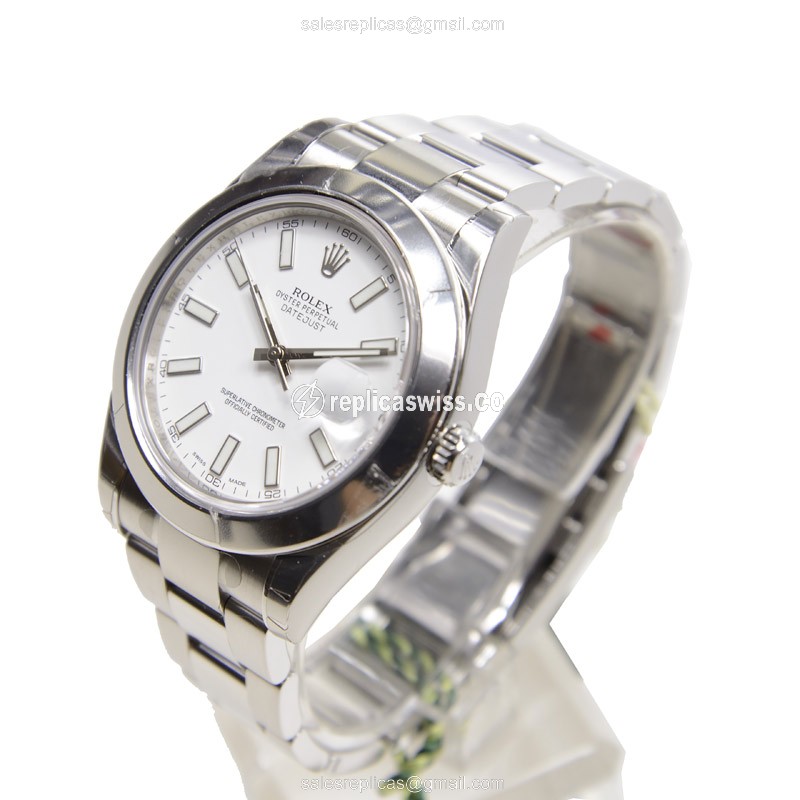 Rolex Datejust Replica - Automatic - Stainless Steel - White Dial - Silver Strap - View 3