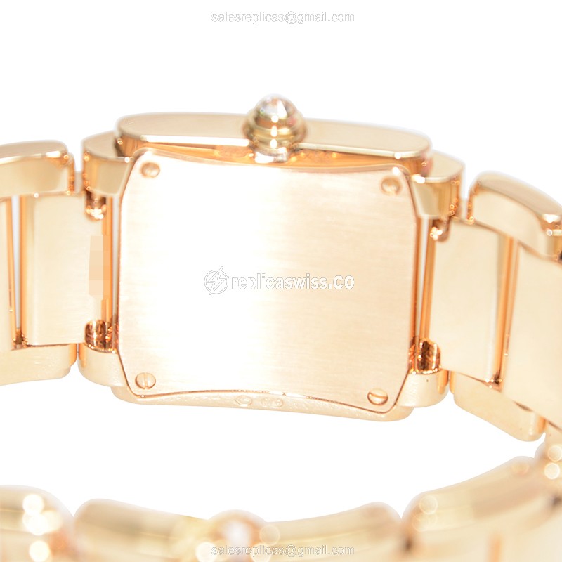 Patek Philippe TWENTY-4 Quartz Replica - Rose Gold Case - Diamond Bezel - Silver Dial - View 4