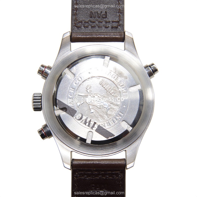 IWC PILOTS Automatic - Stainless Steel - Silver Dial - Brown Cowhide - Sapphire Crystal - View 3