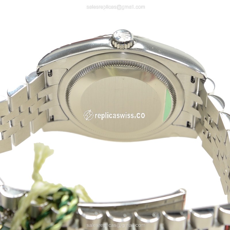 Rolex DATEJUST Replica - Automatic - 18kt White Gold & Steel - Silver Dial - Steel Strap - View 4