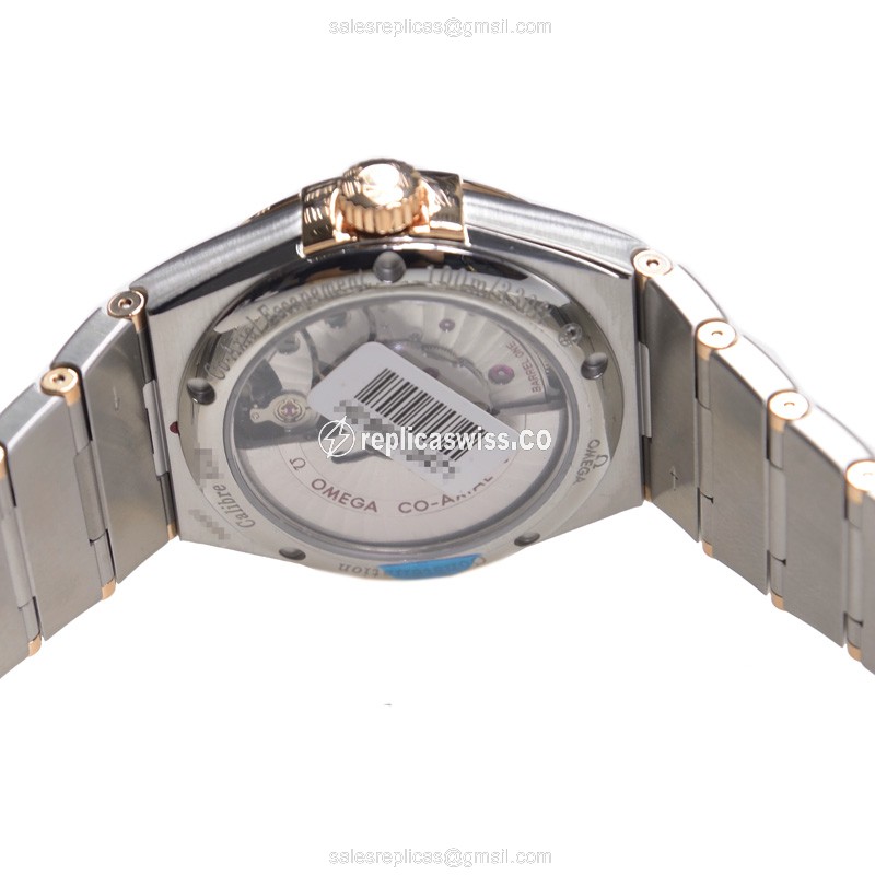 Omega Constellation Replica - Automatic 18kt Rose - Diamond Silver Dial - Steel Silver Clasp - View 4