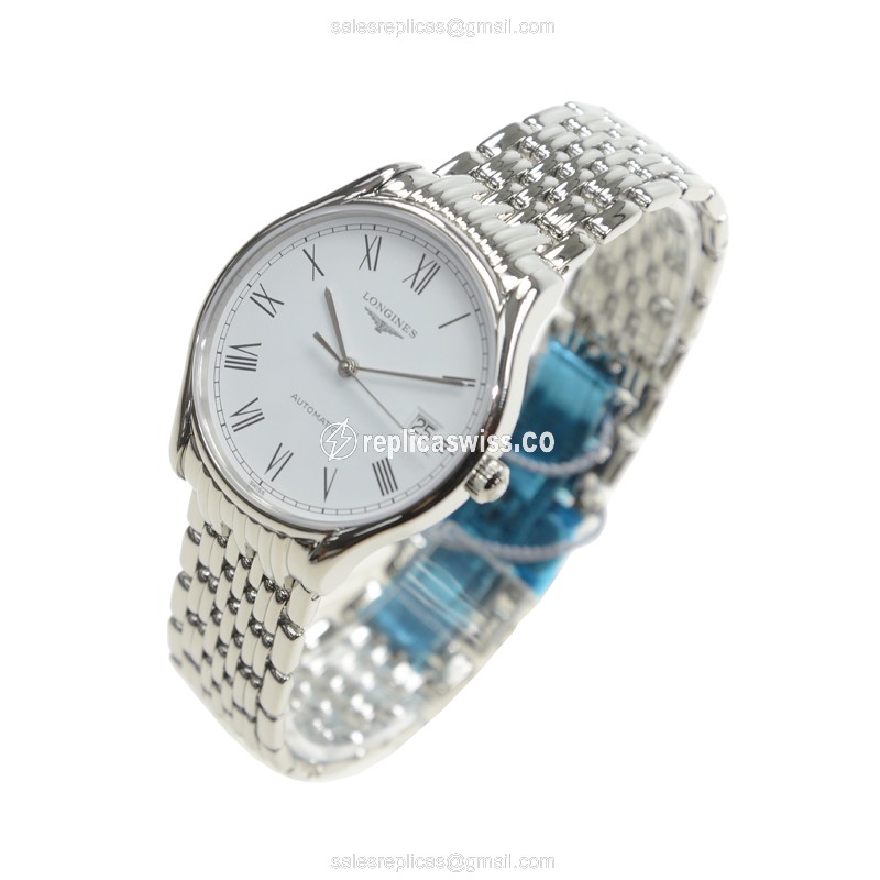 Longines Lyre Replica - Automatic - Steel Case - White Dial, Silver Clasp - View 3