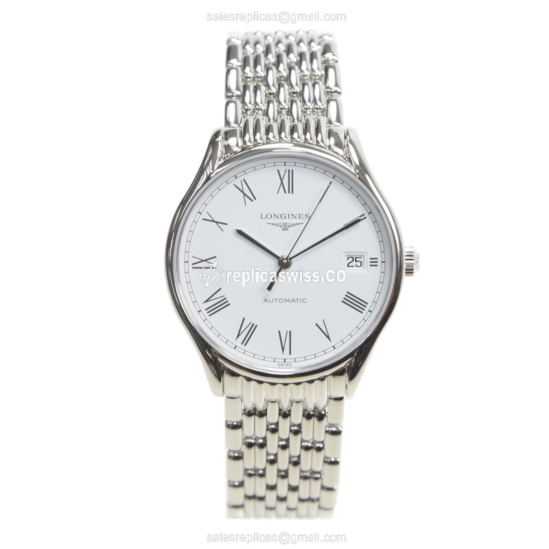 Longines Lyre Replica - Automatic - Steel Case - White Dial, Silver Clasp - View 2