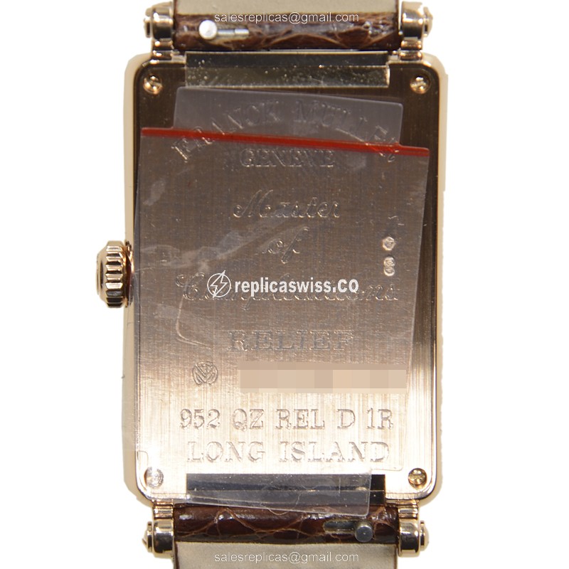 Franck Muller 952 QZ REL D 1R LONG ISLAND - Quartz - 18kt Rose Gold - Diamonds - Silver Dial - View 3