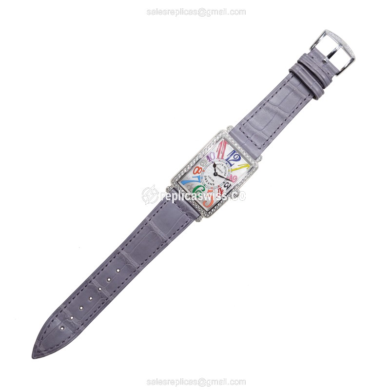 Franck Muller 952 QZ COL DRM D 1R LONG ISLAND - Quartz - Silver - Alligator Purple - View 2
