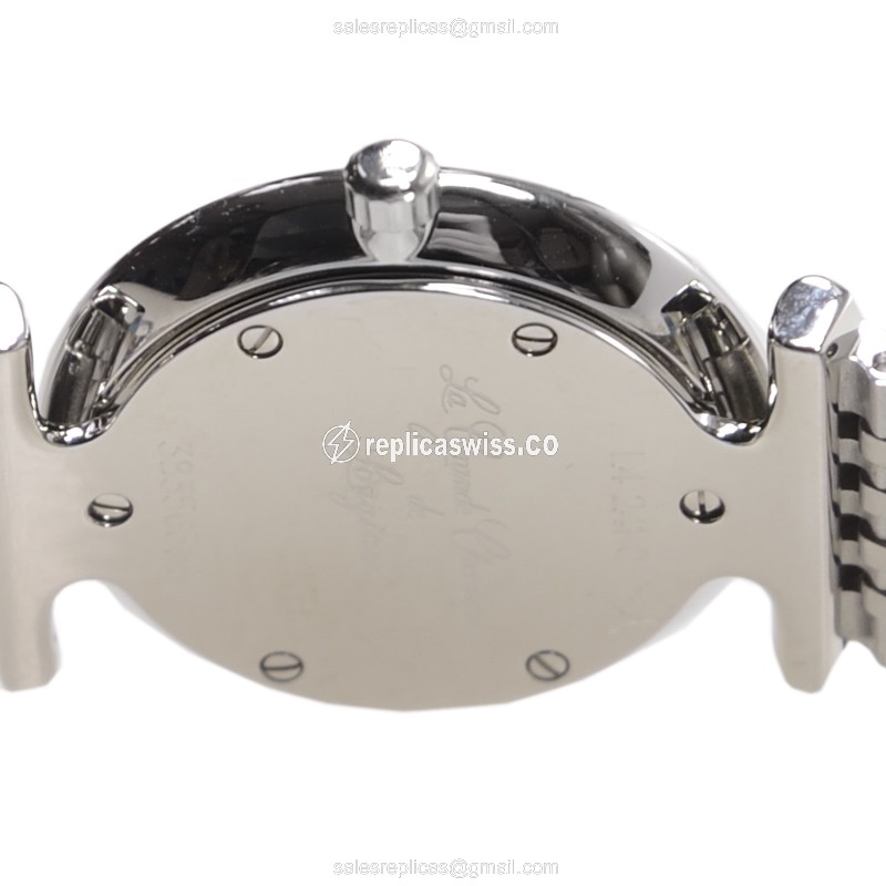 Longines LA GRANDE Quartz - Diamond Case - White Dial - Silver Clasp & Steel Strap - View 4