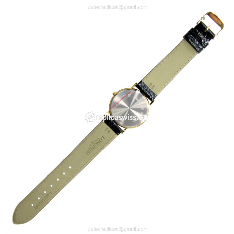 Longines Presence Replica - Quartz - PVD Gold - White Dial, Buckle Clasp - View 3