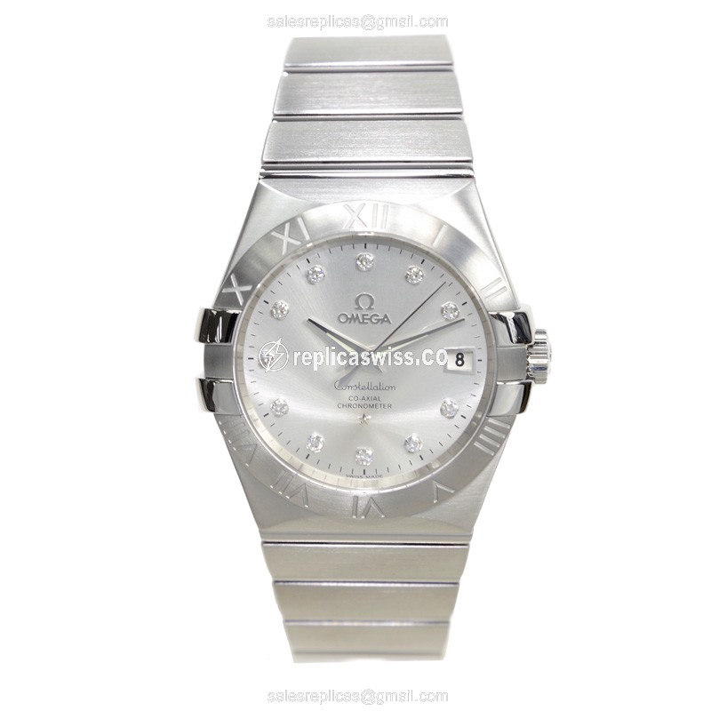 Omega Constellation Replica - Automatic - Silver Steel Case - Silver Dial - Steel Strap - View 2