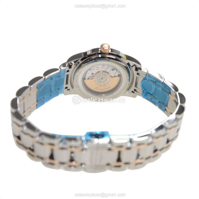 Longines Saint Imier Replica - Automatic - White Dial - 18kt Rose Gold/Steel Case & Strap - View 4