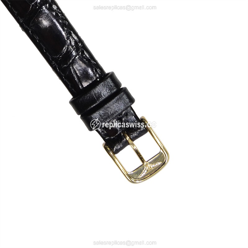 Longines Presence Replica - Quartz - 18kt Yellow Gold - White Dial, Black Buckle Cowhide Strap - View 3